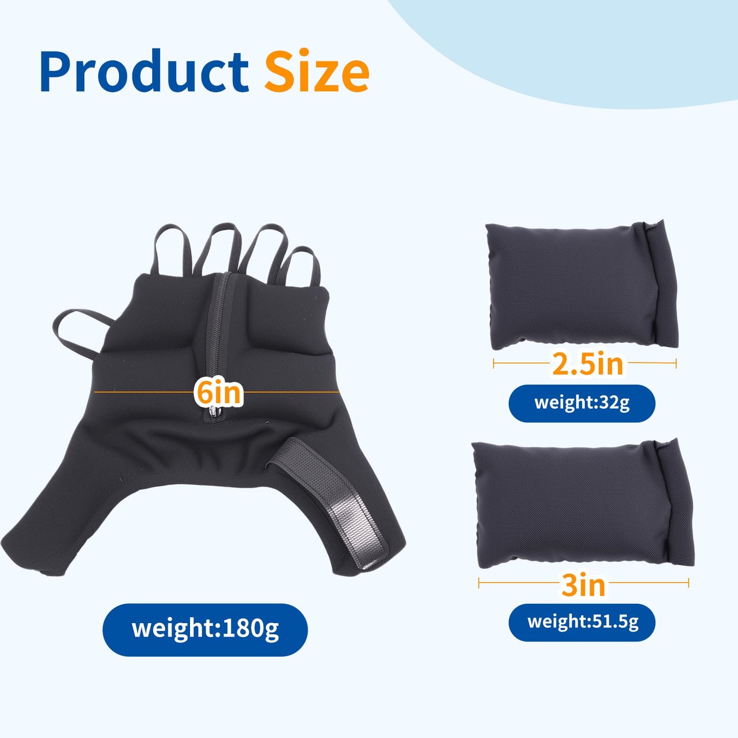 Heinalous Weighted Gloves, Adjustable Weighted Gloves for Hand Tremors,mproved Hand/Wrist Mobility, Writing Stability Strengthening(Right)