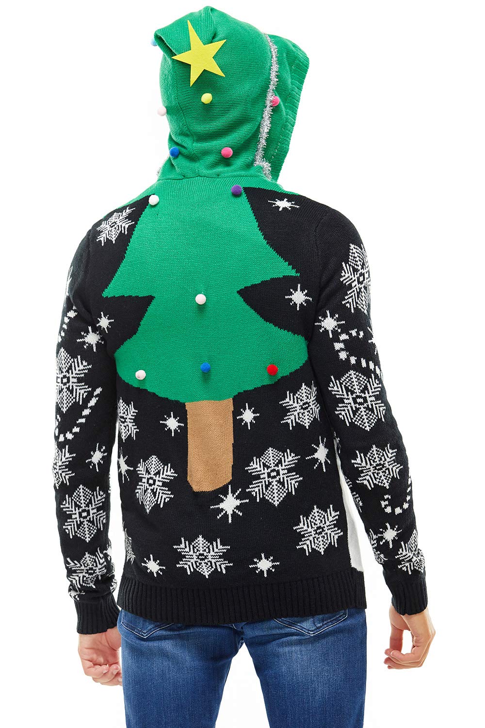 Men`s Ugly Christmas Hoodie for Adult Unisex Women Xmas Hooded Sweater Pullover for Party Festive A Season Star was Born Large