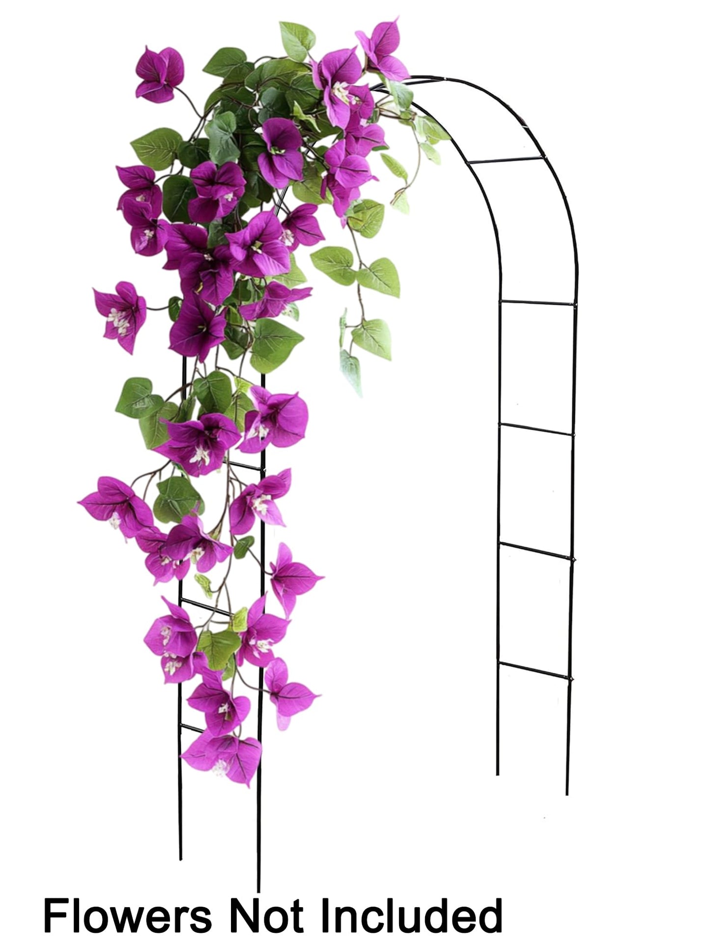 DIVCHI Black Metal Garden Arbour Arch Steel Frame Garden Arch for Climbing Plants, Roses