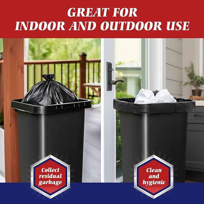 Teivio Trash Bags, 55-60 Gallon,