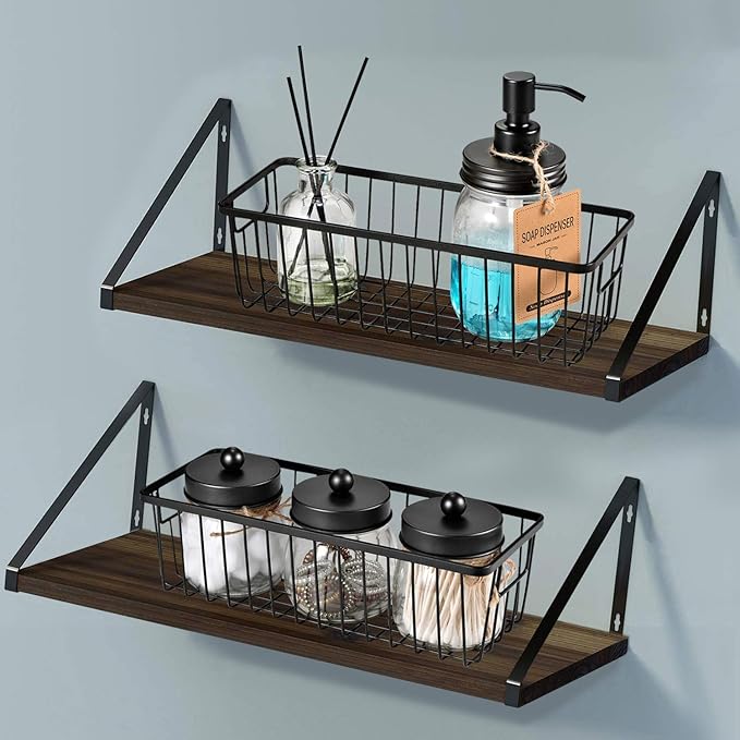 SheeChung Farmhouse Metal Wire Bin Basket