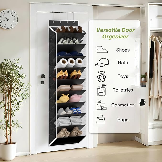 KEEPJOY 10 Tiers Mesh Over Door Shoe Organizer Storage, Hanging Shoe Holder