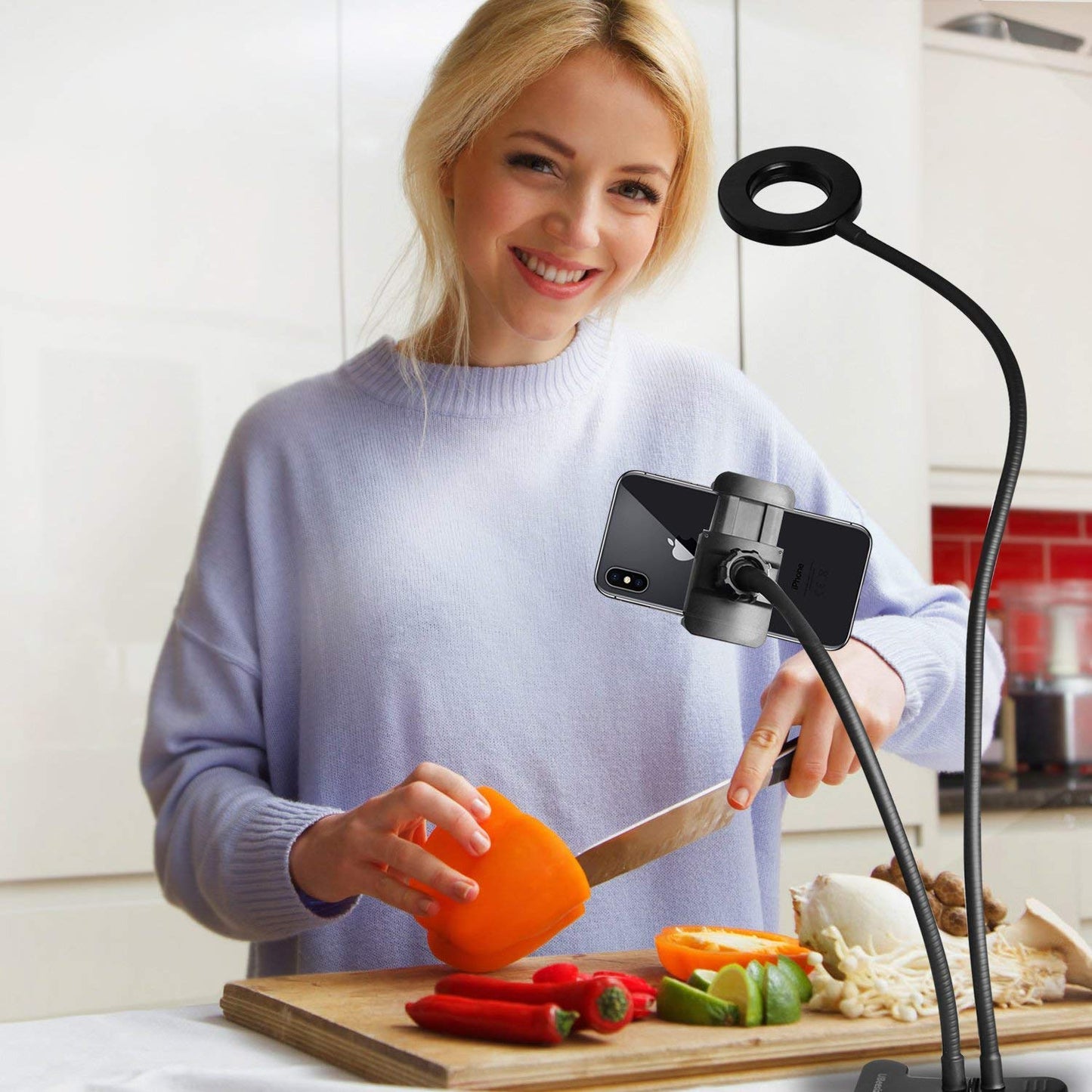 Selfie Ring Light with Cell Phone Holder for Live Streaming/Makeup