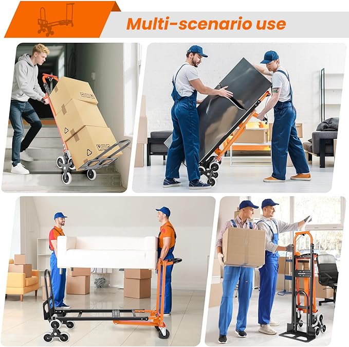 4-in-1 Hand Truck Dolly Heavy Duty Industrial Convertible, 1000 LBS Stair