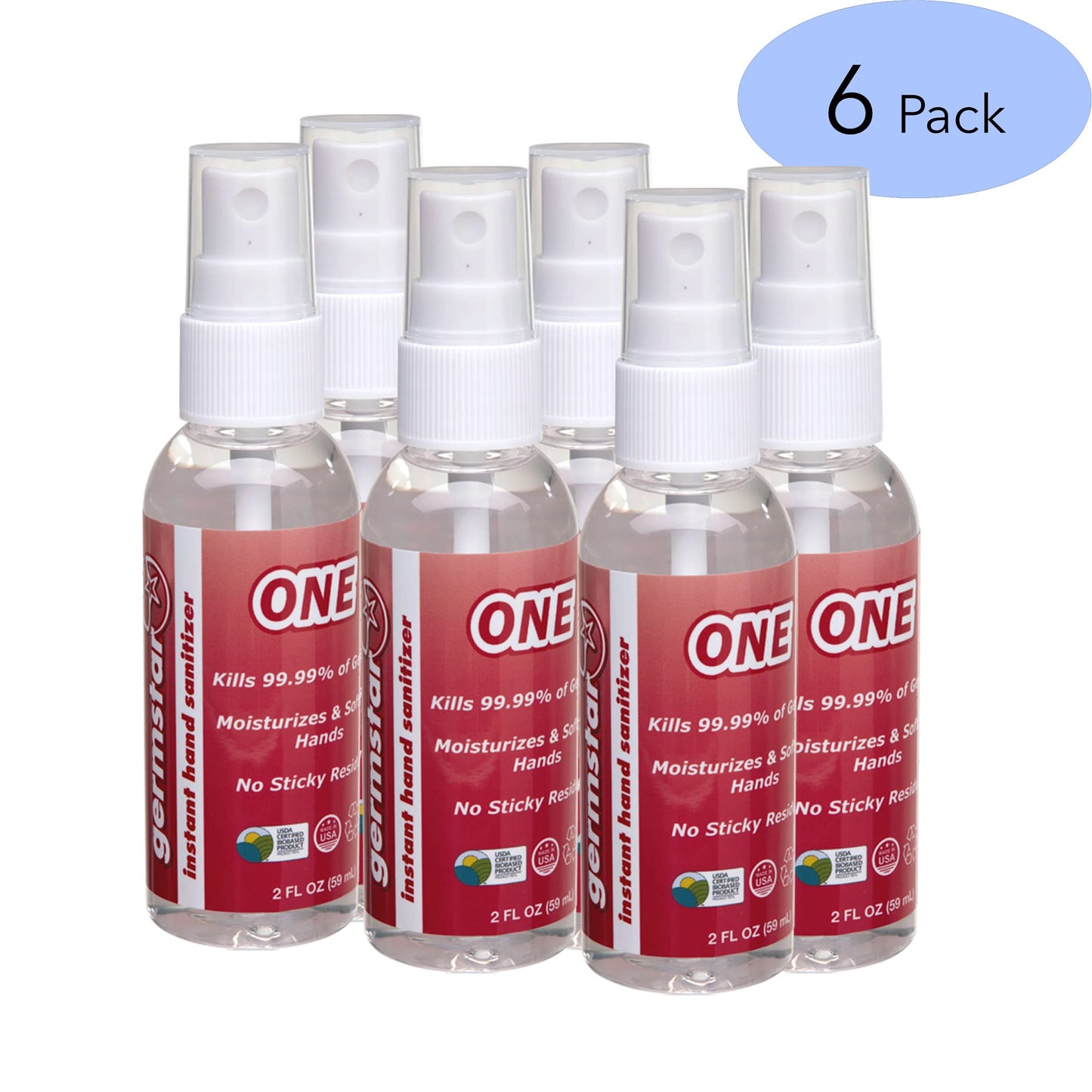 Germstar ONE 2oz Hand Sanitizer Spray Bottles (6/case)