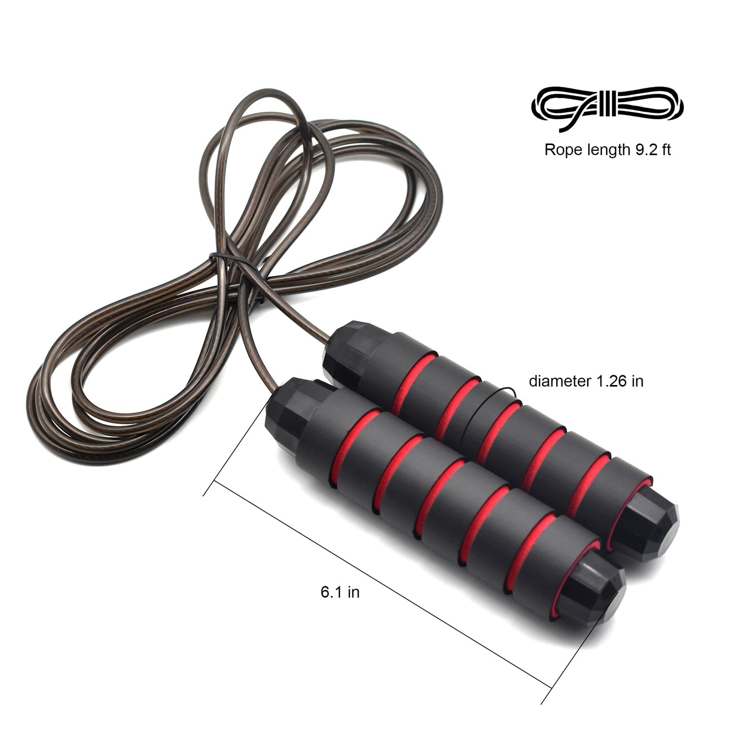 BOOMIBOO Jump Rope, Adjustable Jump Ropes,Skipping Rope Tangle-Free Rapid Speed with Ball Bearings for Women Men Kids,Exercise & Slim Body Jumprope at Home School Gym