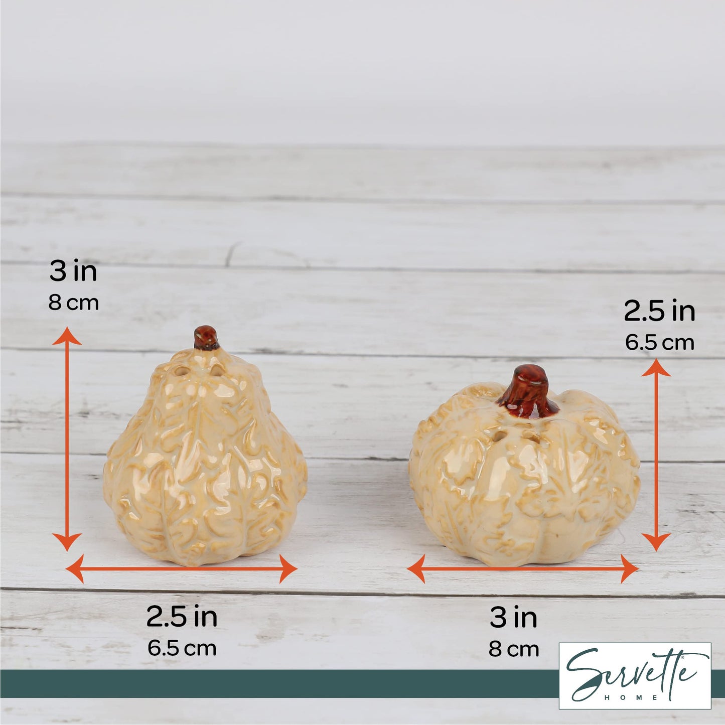 Porcelain Harvest Salt and Pepper Shakers- White