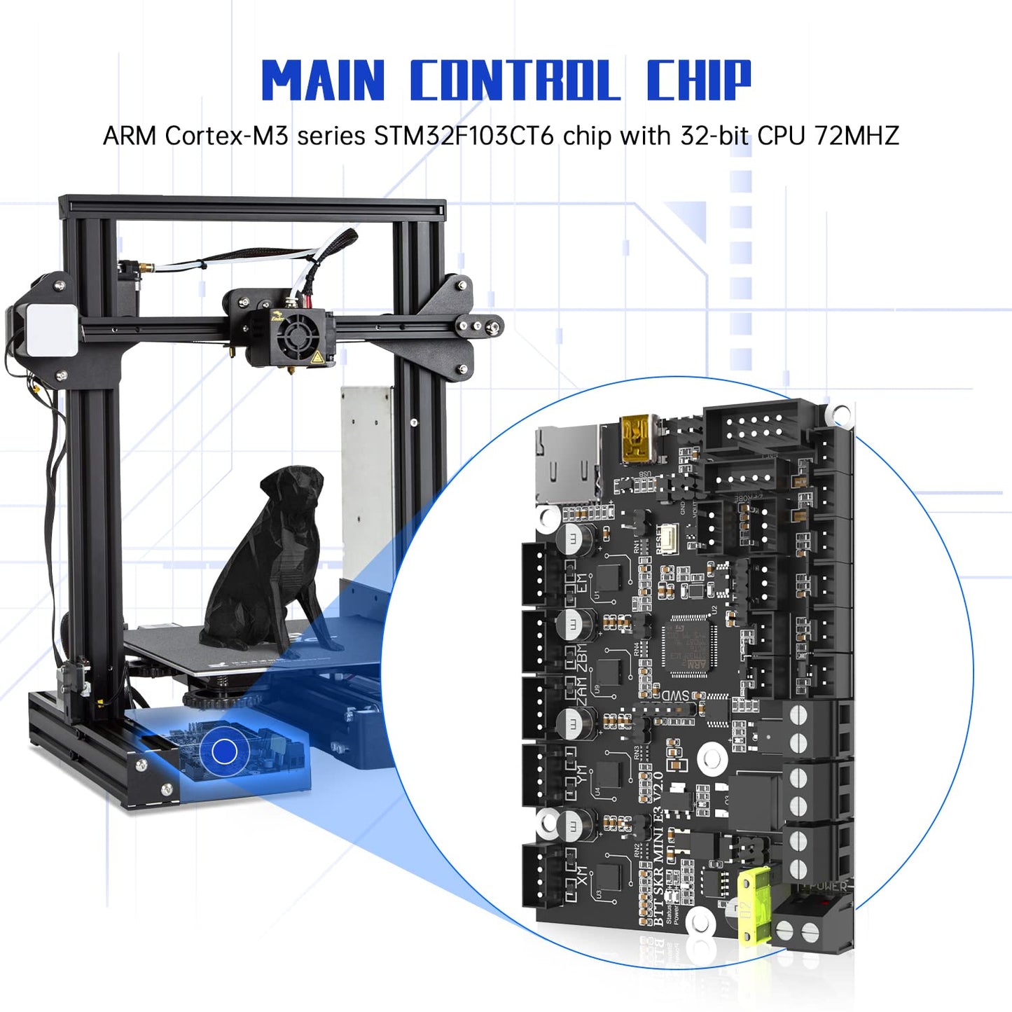 BIGTREETECH SKR Mini E3 V2.0 Control Board 3D Printer Upgrade 32Bit Silent Motherboard Integrated with TMC2209