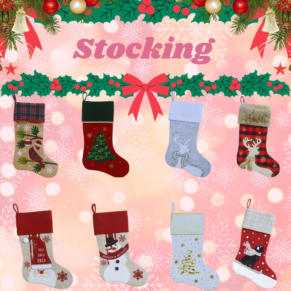 Comfy Hour 18" White Velvet Christmas Stocking, Soft Snowflake Embroidery with Faux Fur Trim, Elegant Holiday Mantel Hanging Decor, Winter Celebration Accent, Artisan Crafted Textile, 1 Unit