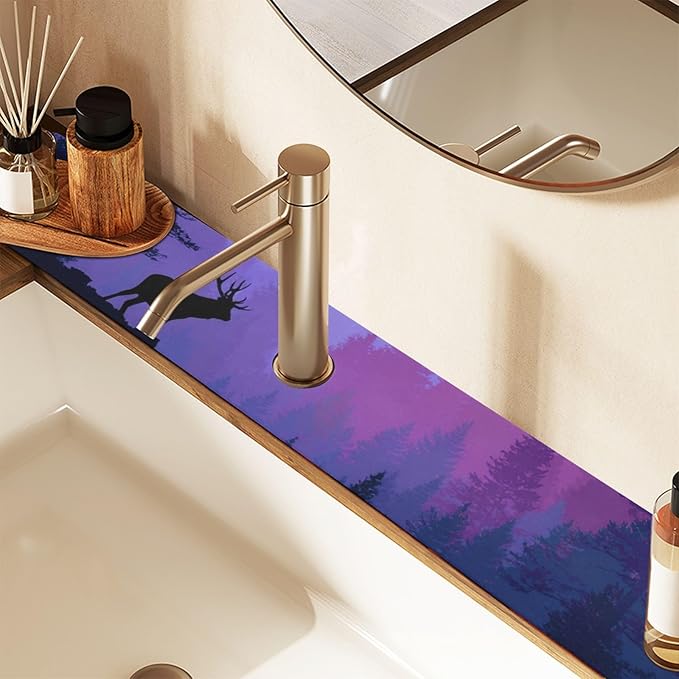 Kitchen Sink Splash Guard 2 PCS 30 Inch Sink Faucet Mat Splash Guard