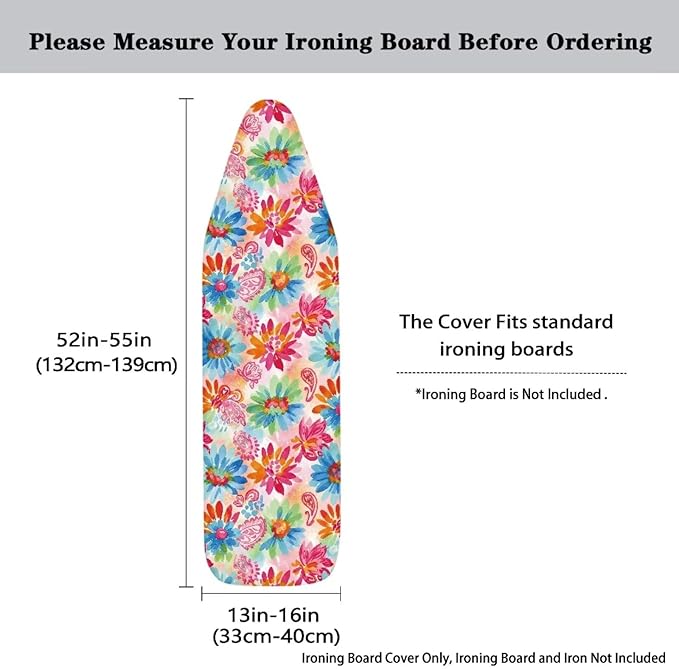 Paisley Floral Standard Ironing Board Cover Heat Reflective Ironing Mat