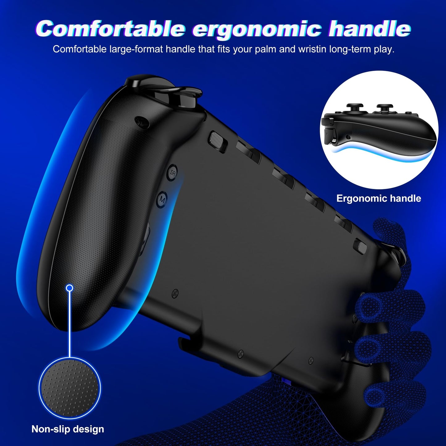 Switch Controllers Compatible with Nintendo Switch/OLED, One-Piece Joypad Controller Replacement for Switch Pro Controller with 9 Lights Color, Switch Remote for Users Who Prefer Handheld Mode