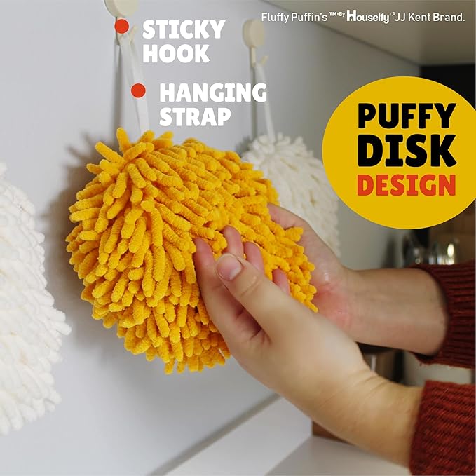 JJ KENT Fluffy Puffins Microfiber Hand Towels
