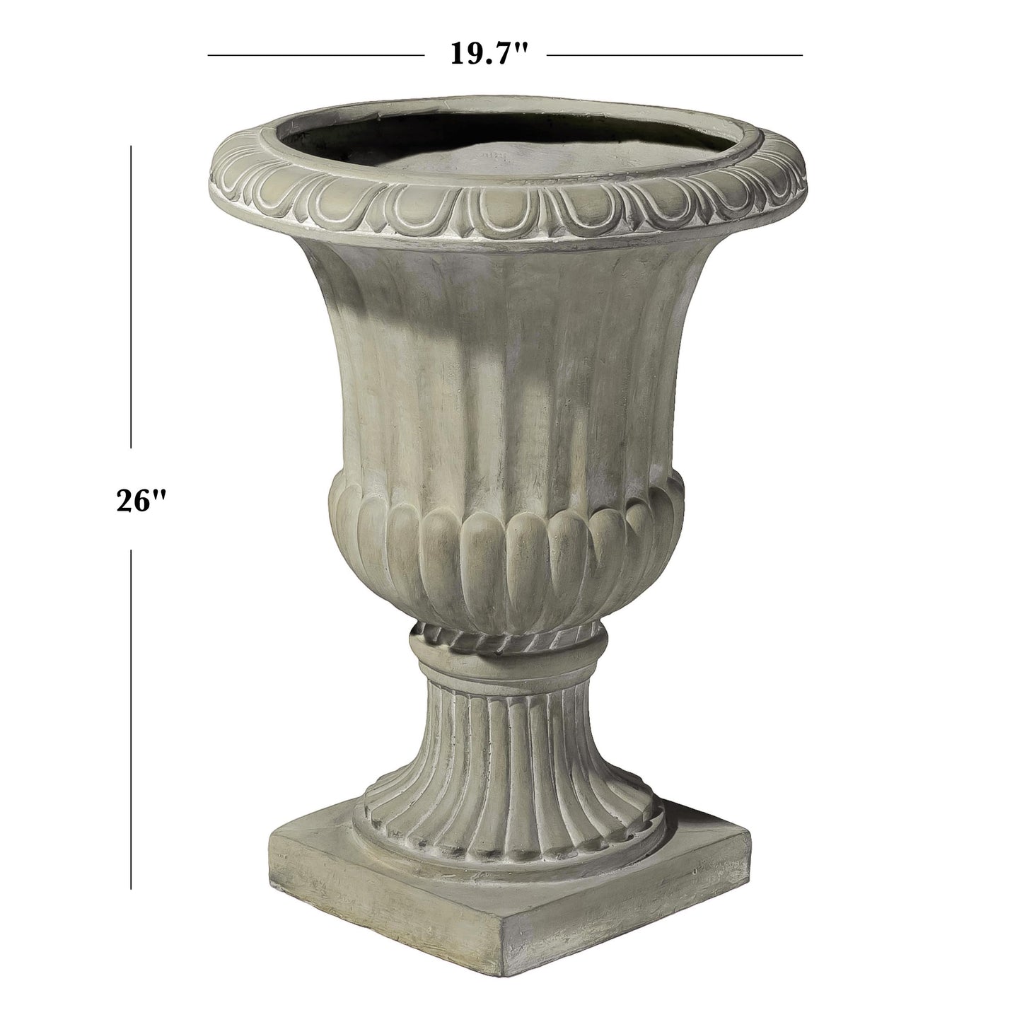 Merax 26.5 Inches Italian Urn Planter, Antique Garden Urn for Patio & Indoor Decor, Handmade Classic Planter, Antique Green