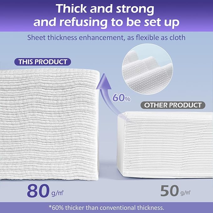 Disposable Face Towel 400 Count, Face Towels, Soft Cotton Dry Wipes Facial