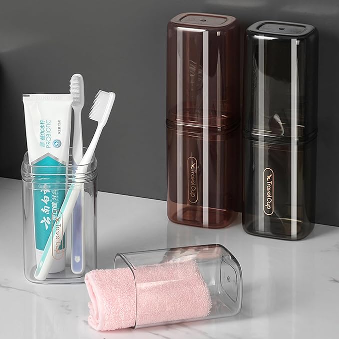 2Pcs Toothbrush Cup Toothbrush Travel Case, Travel Toothbrush Holder Case