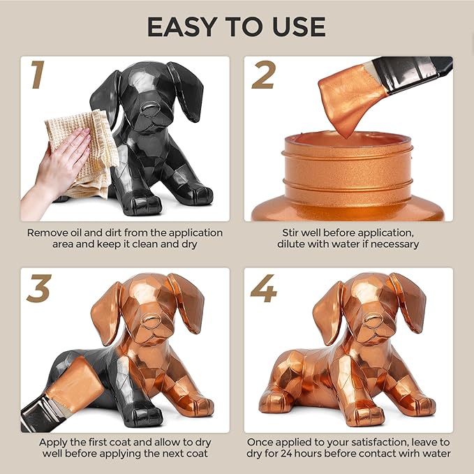Nicpro Metallic Copper Acrylic Paint, 8.45oz/250ml Large Copper Leaf Paint
