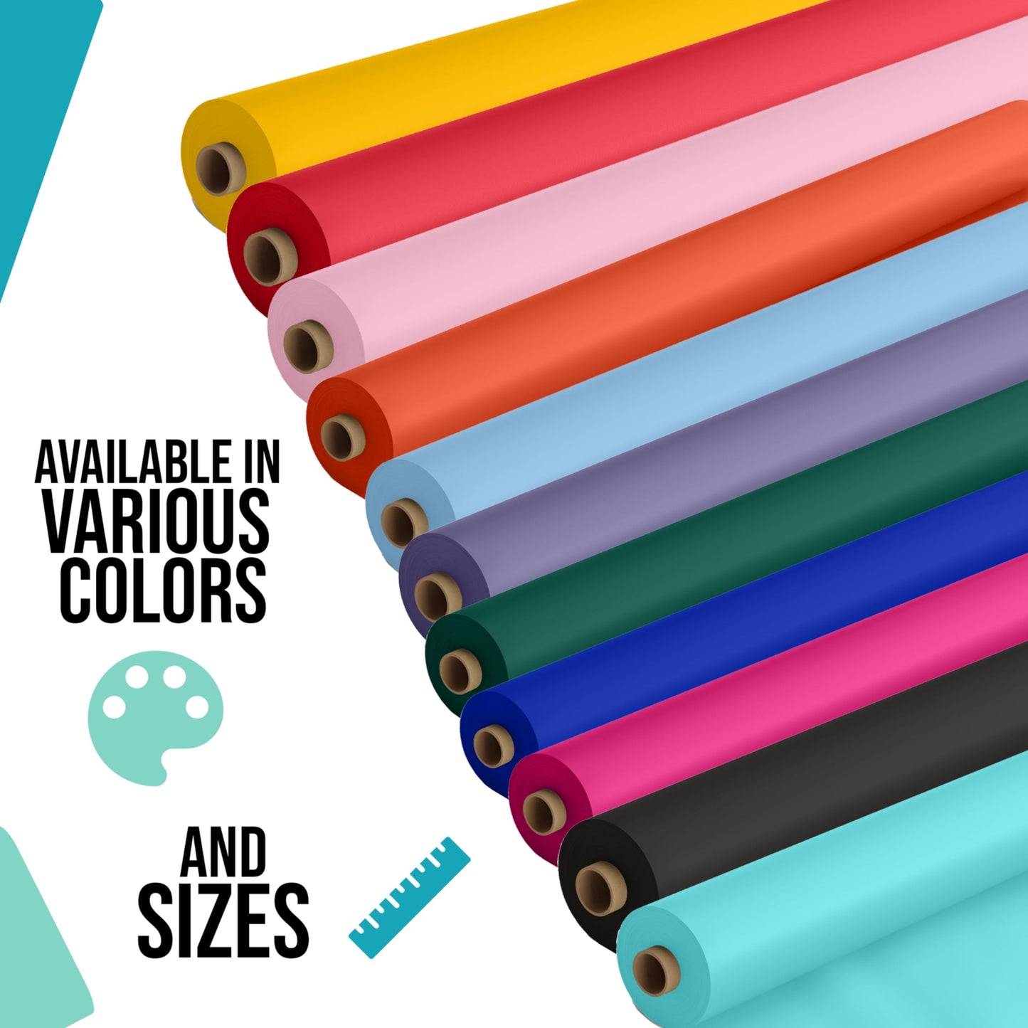 Exquisite Party Solids White Plastic Table Cover Roll 40" X 300' Table Cloth Plastic Cover Roll - Premium Quality Thick 0.5 MIL Banquet Rolls - Disposable Tablecloth Rolls