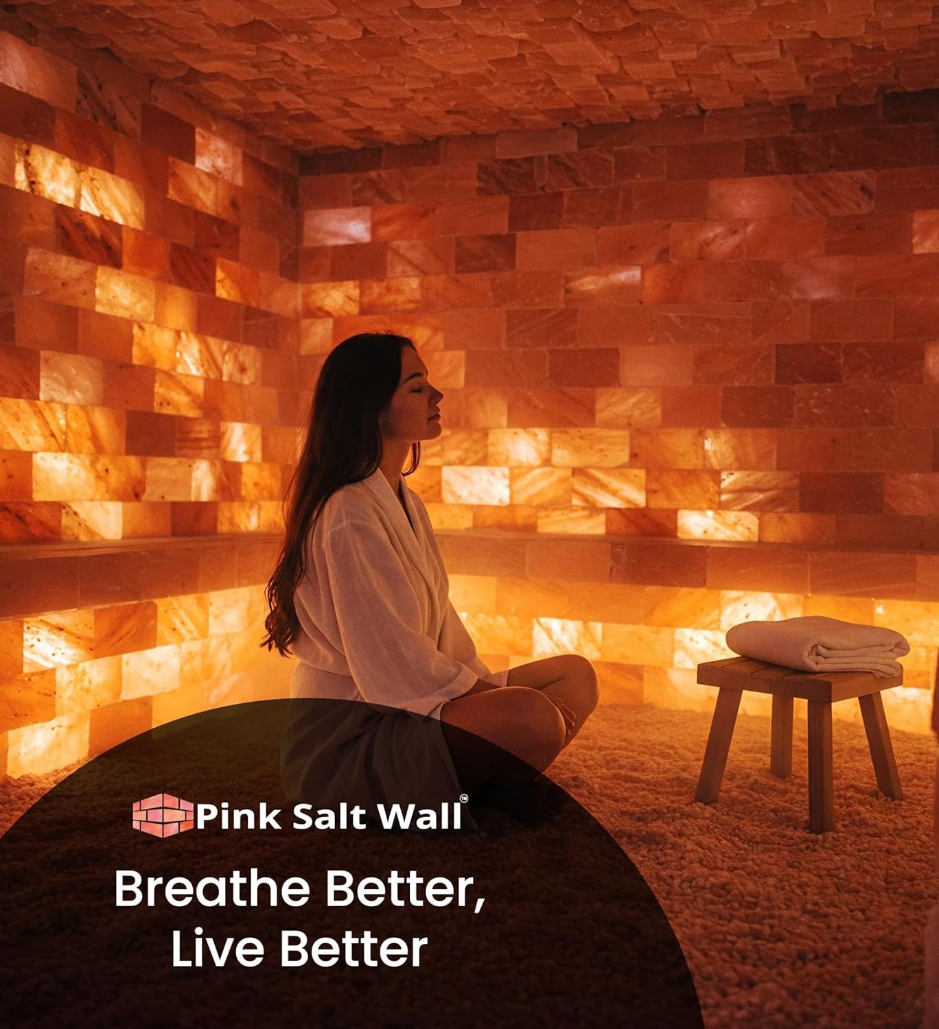 6-Pack Pink Salt Brick Tiles Wholesale-Pack (8×4×1″) DIY Salt Brick & Pink Salt Brick Wall Kit for Spa, Sauna, Home & Office Décor