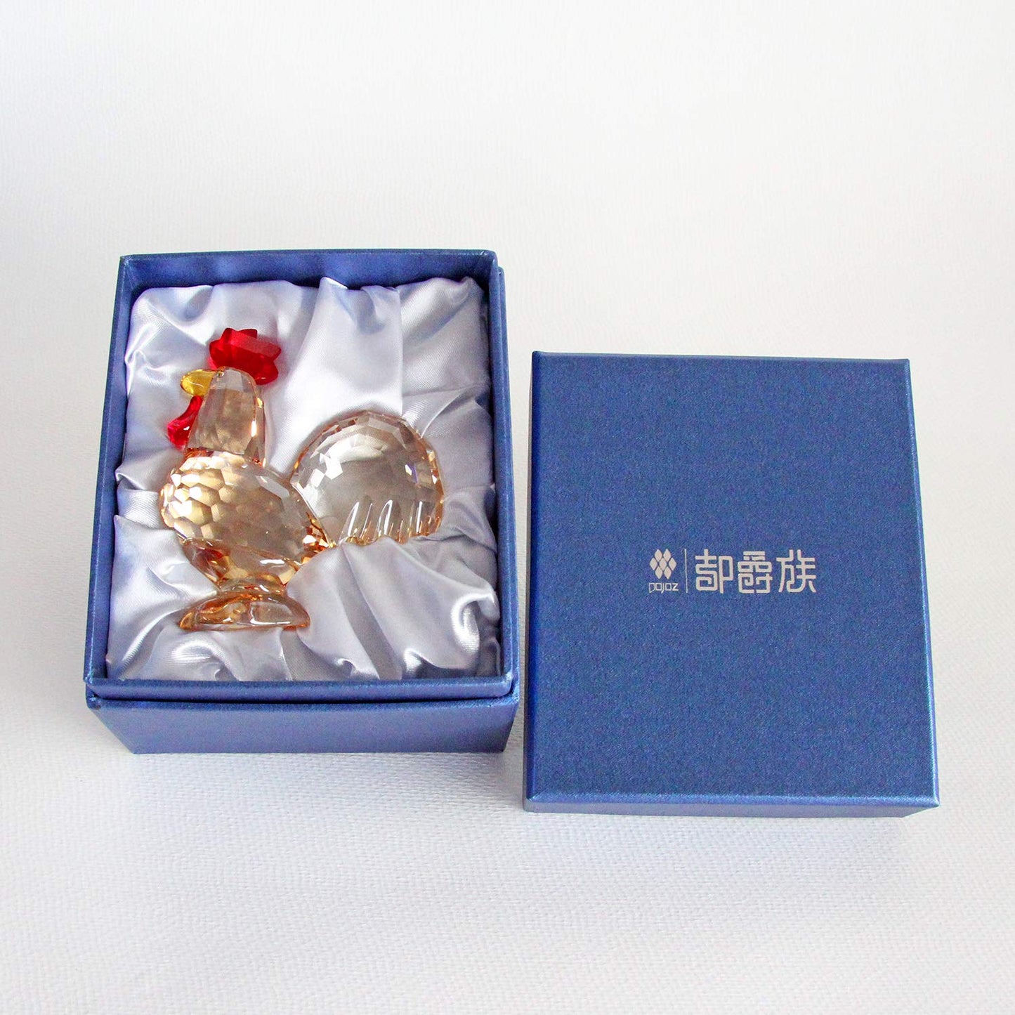 Crystal Rooster Animal Collectible Cute Figurine Ornament Gifts Home Decor (Gold)