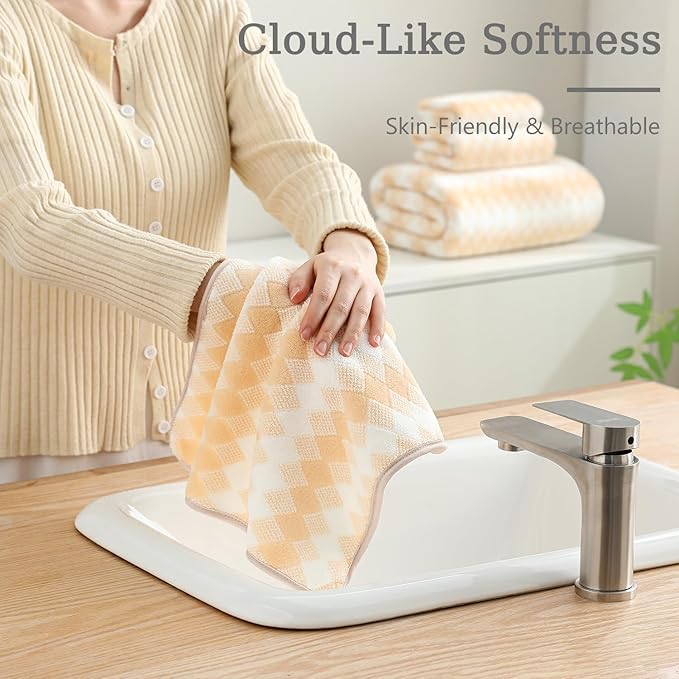 8 Piece Bathroom Towel Set |2 Oversized Bath Towels, 2 Hand Towels, 4