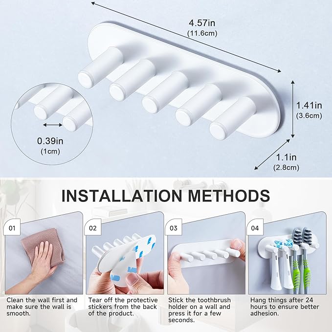 Electric Toothbrush Head Holder, Toothbrush Holders Wall Mounted, Adhesive