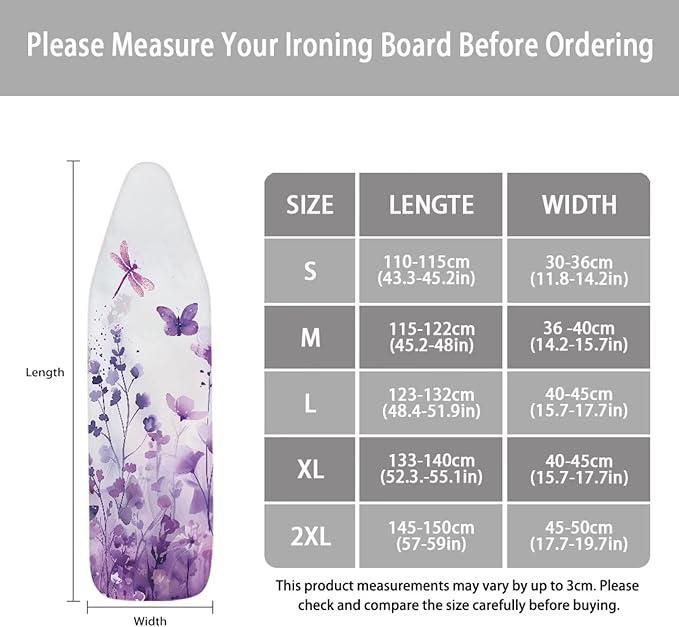 Iron Board Cover Standard Size, Floral Print Ironing Board Cover, Ironing Board