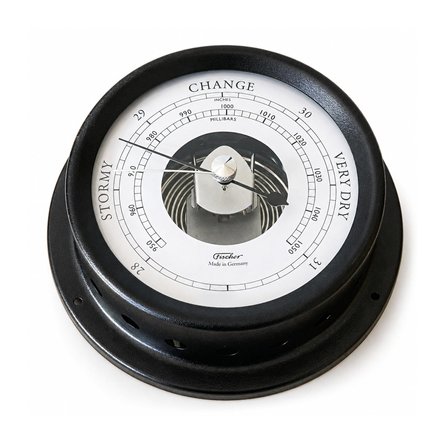 Fischer Maritime Barometer Black, Diameter 125 mm (Face 85 mm) - 1508B-06