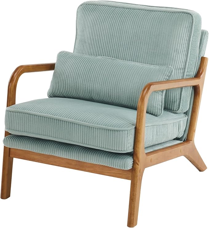 VINGLI Upgraded Premium Corduroy Accent Chairs Set of 2, Upholstered Arm Chair