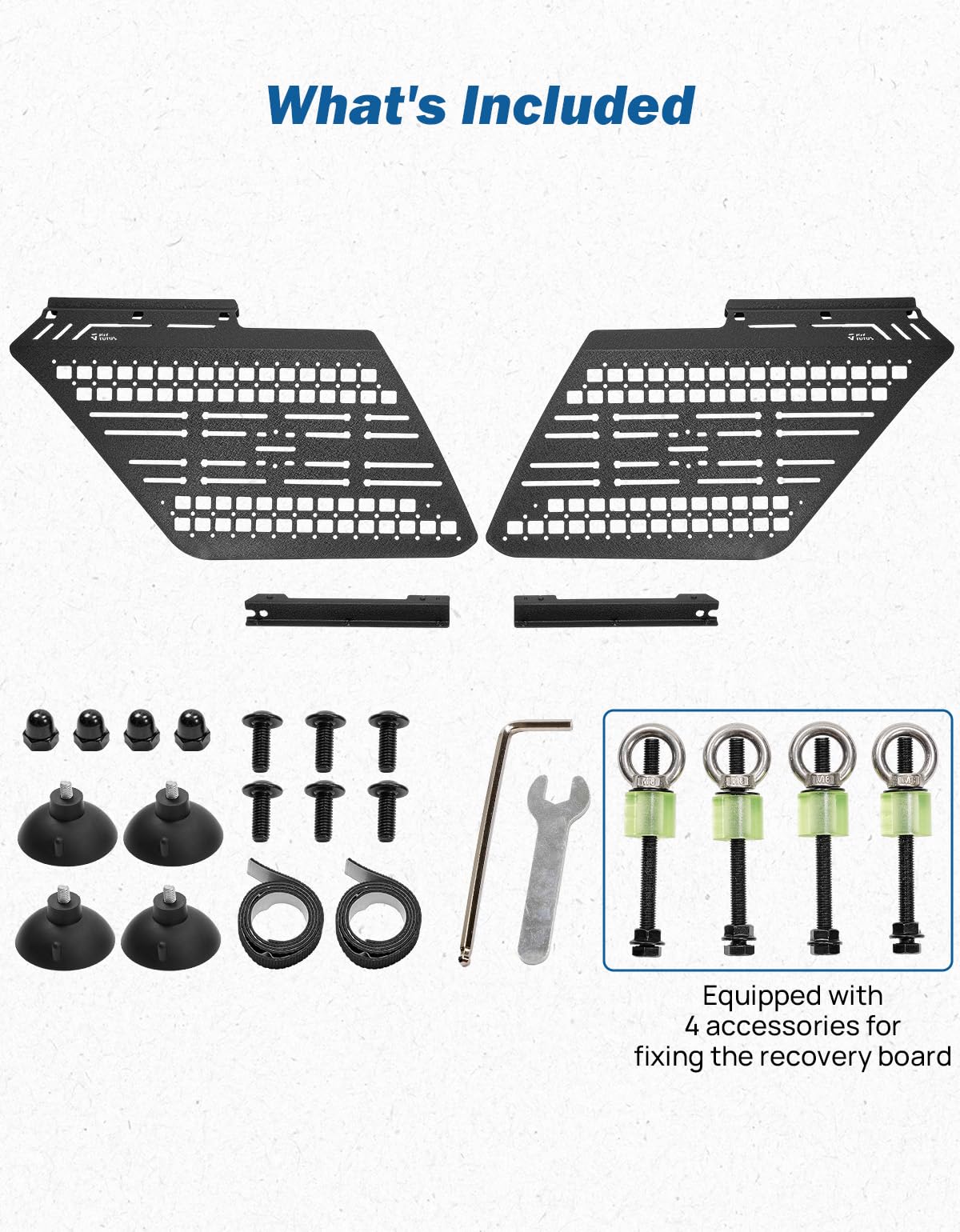 JOYTUTUS Rear Window Molle Panel Kit Compatible with 2025-2026 4Runner 6th Gen Exterior Modular Storage Cargo Rack | 4 Recovery Board Accessories(Not for Trailhunter)
