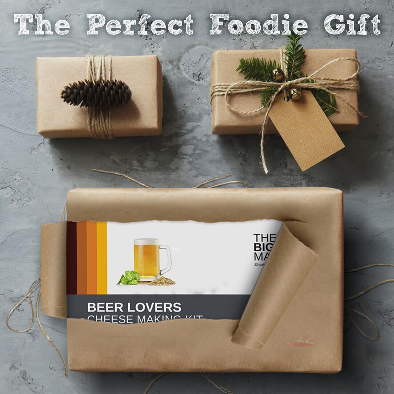 The Big Cheese Beer Lover's Cheese Making Kit - Make Cypriot-Style Cheese & Ale-Washed Squeaky Curds at Home - 12 Batches with Vegetarian Rennet & Recipe Book