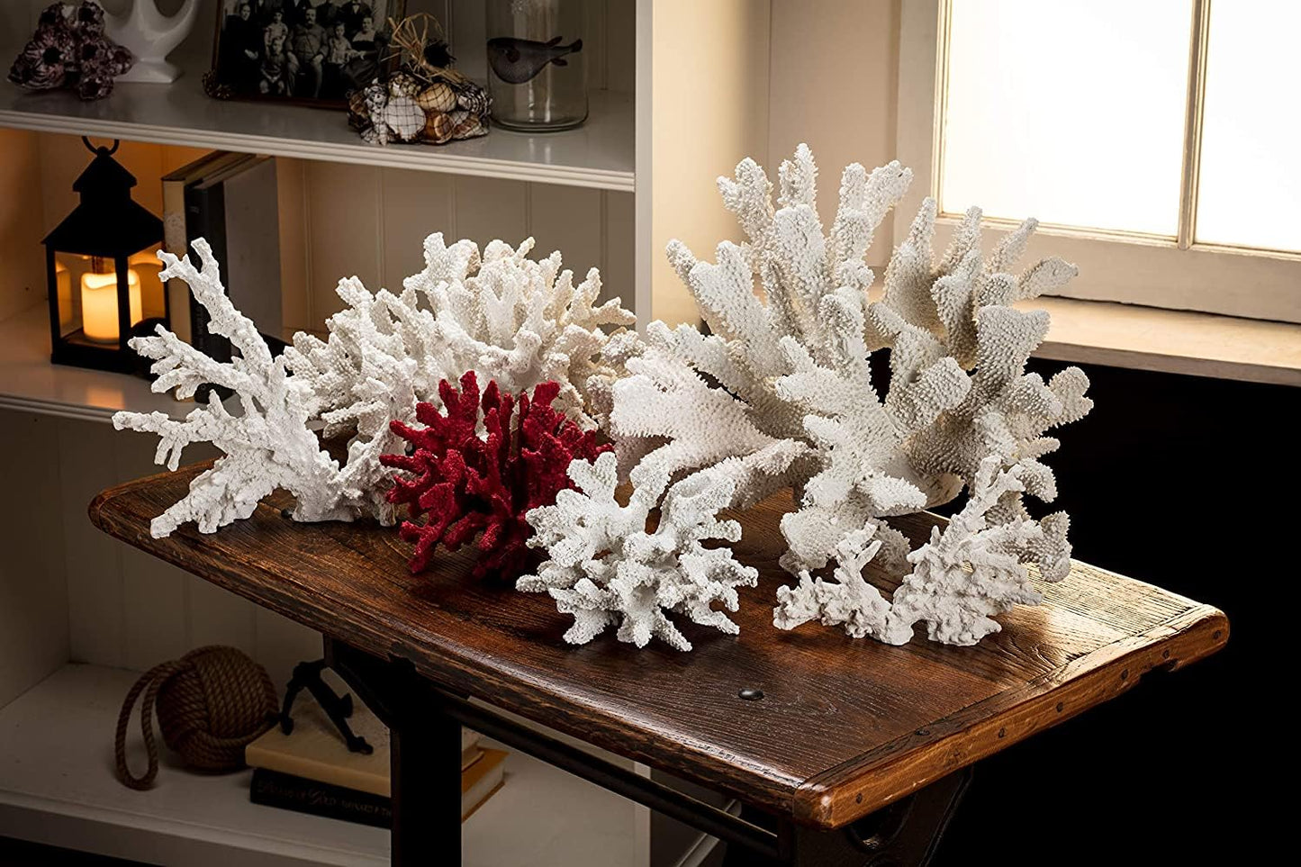 Abbott Collection 20-SEASHORE/45 Small White Finger Coral Decorative Resin Figurine