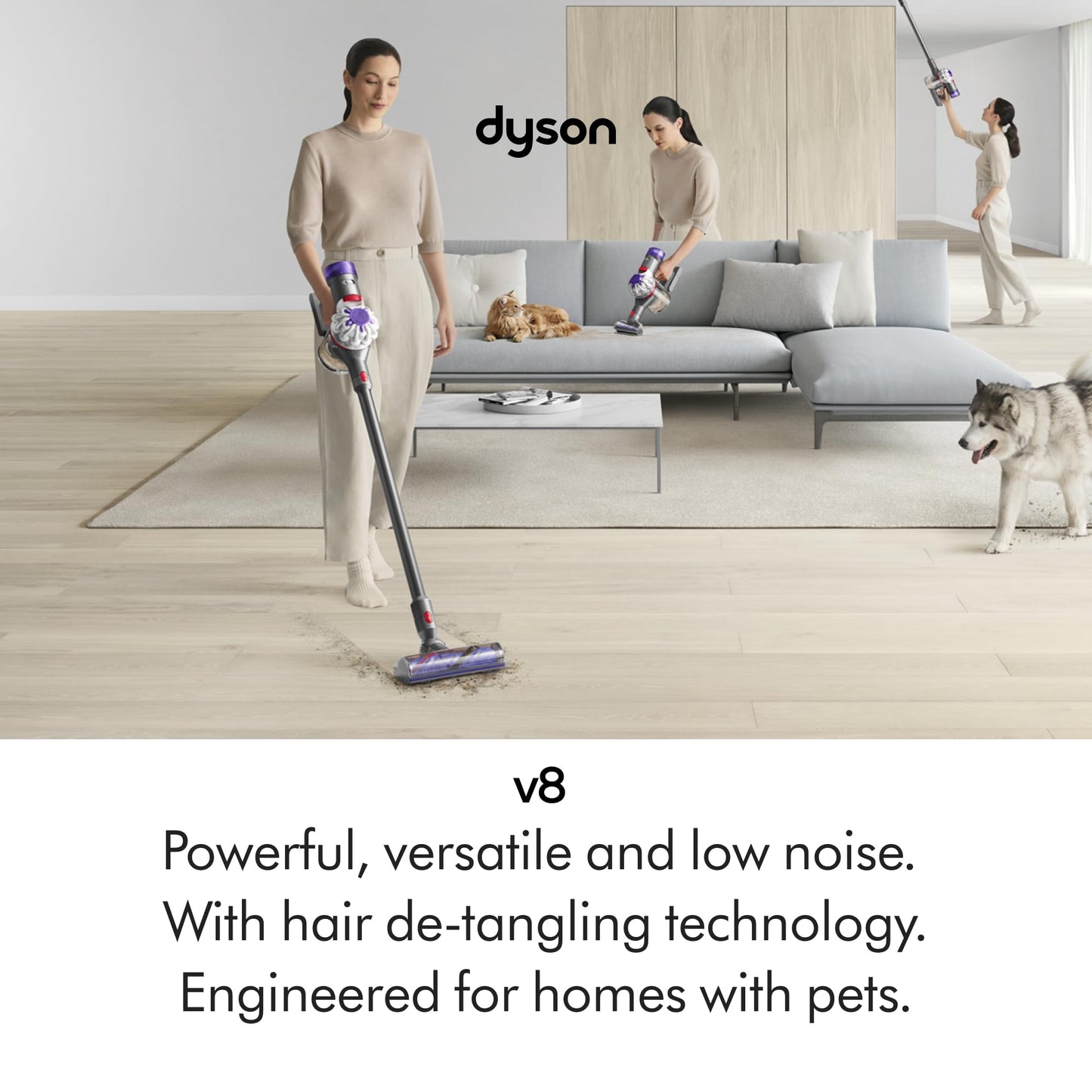 Dyson V8™ Advanced cordless stick vacuum cleaner (Silver/Nickel)