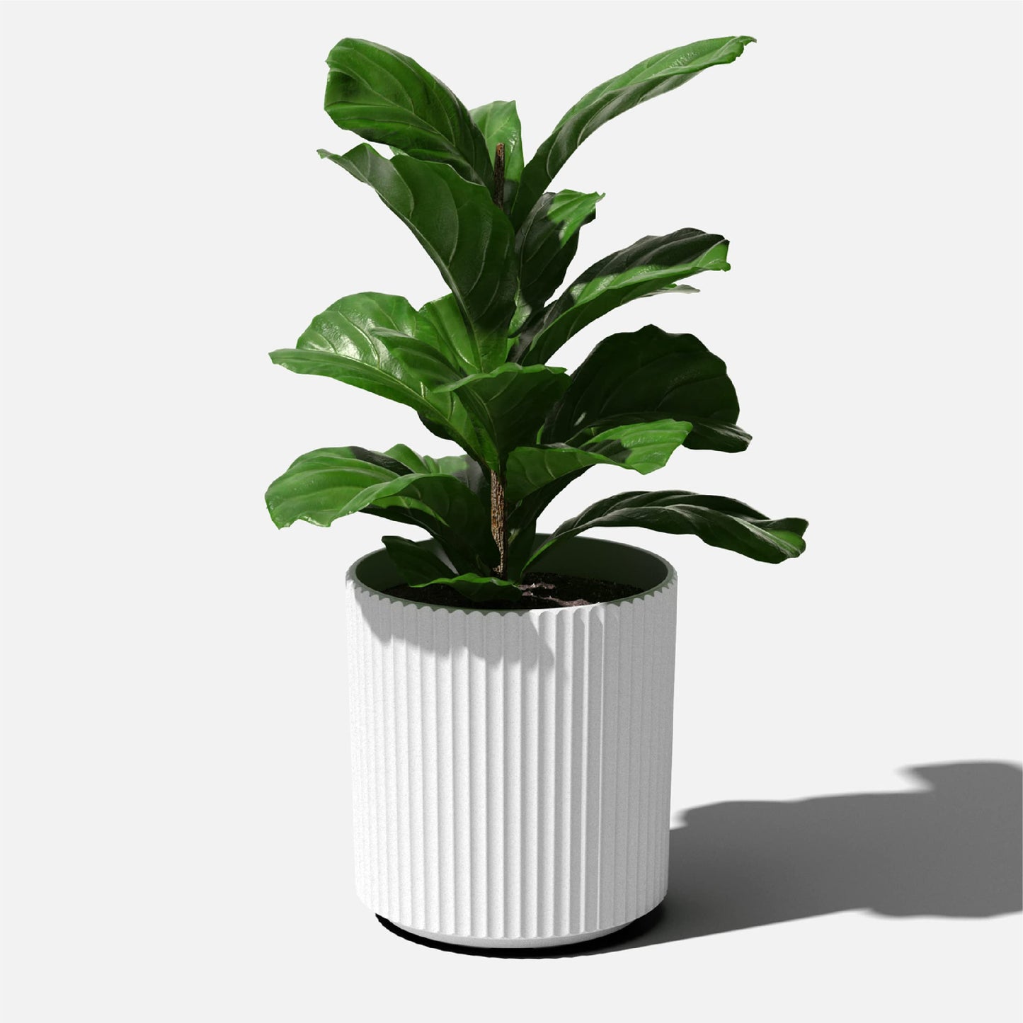 Veradek Demi Series Round Planter for Porch, Patio, Backyard | Durable Plastic-Concrete Material | Modern Décor for Tall Plants, Flowers