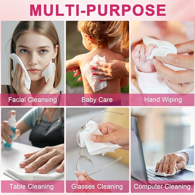 FACEMADE 100 Count Disposable Face Towels, Ultra Thick Face Towelettes