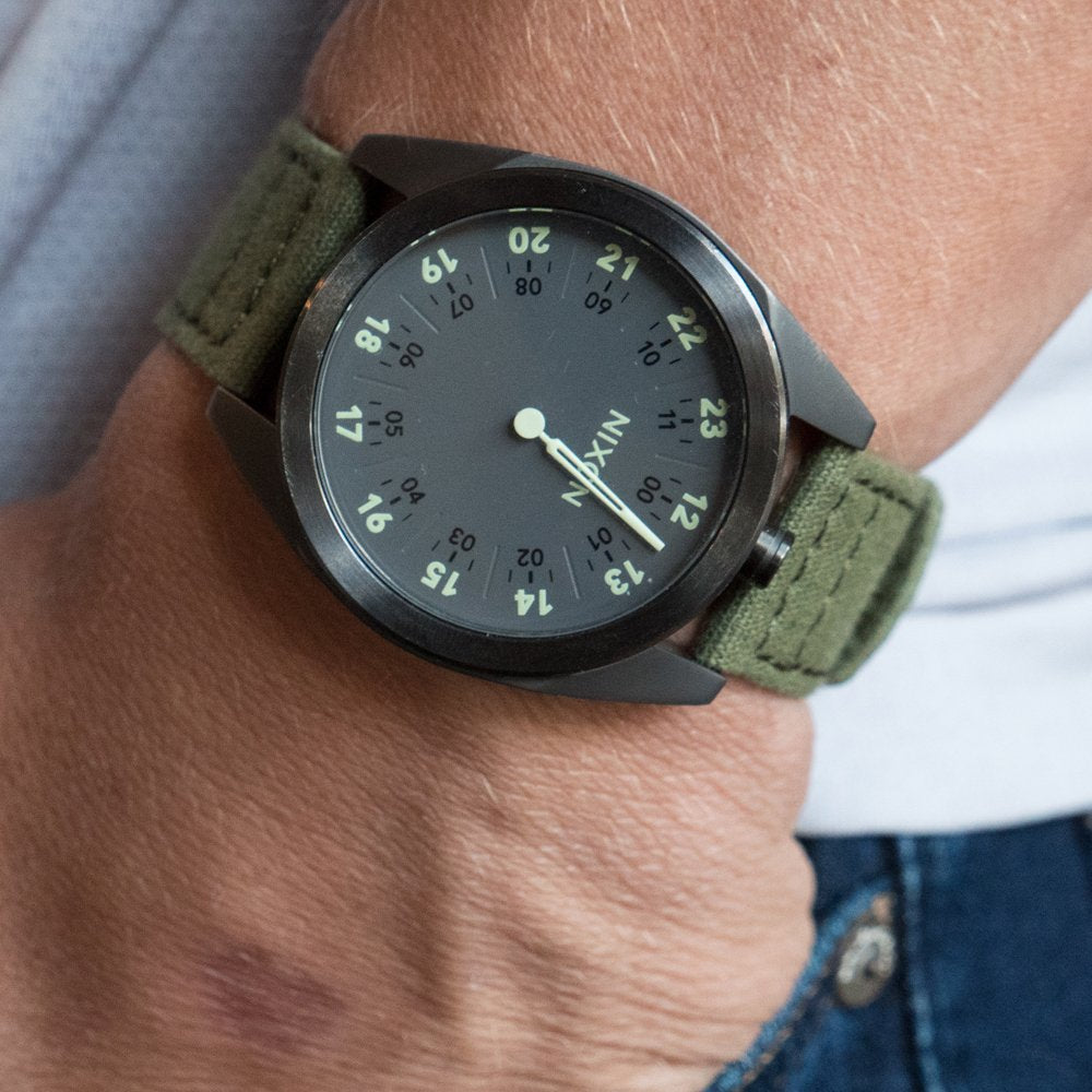 BARTON WATCH BANDS Canvas Quick Release Watch Band Straps, Army Green, 20mm