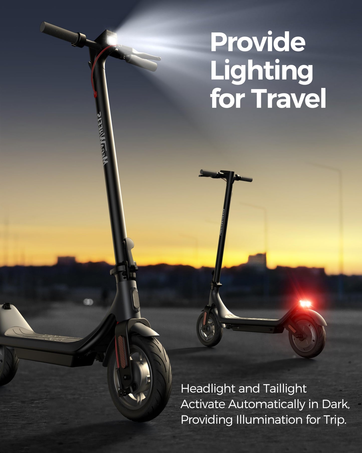 MEGAWHEELS Electric Scooter,Electric Scooter Adults,10in Pneumatic Tires,350W Motor,19 Miles Range,E Scooter with Smart APP Control for Commuting, Outdoor, Short Travel UL2272