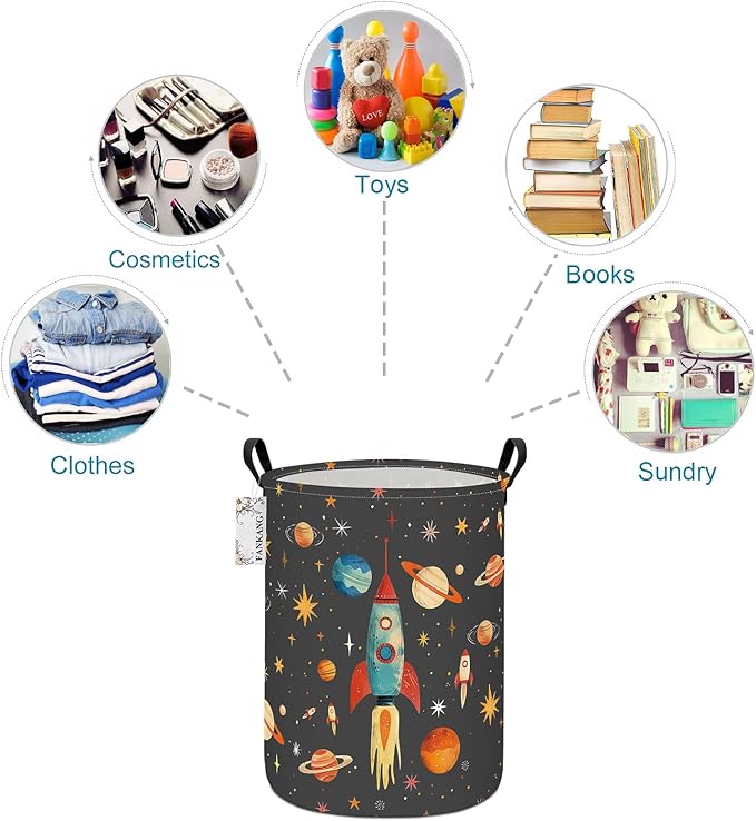 FANKANG Storage Basket, Nursery Hamper Canvas Laundry Basket Foldable