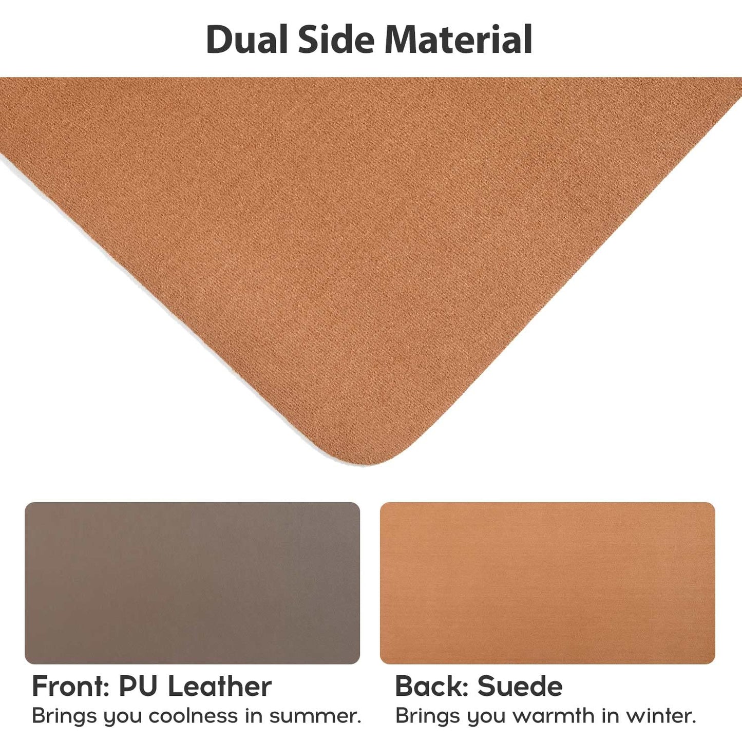 Desk Pad Large, DOBAOJIA Desk Mat, Laptop Mat, Writing Pad, Desk Blotter, Extended Mouse Mat, Large Mouse Pad for Office/Home, PU Leather Waterproof +Suede Non-Slip 31.5" X 15.7" (Mud)