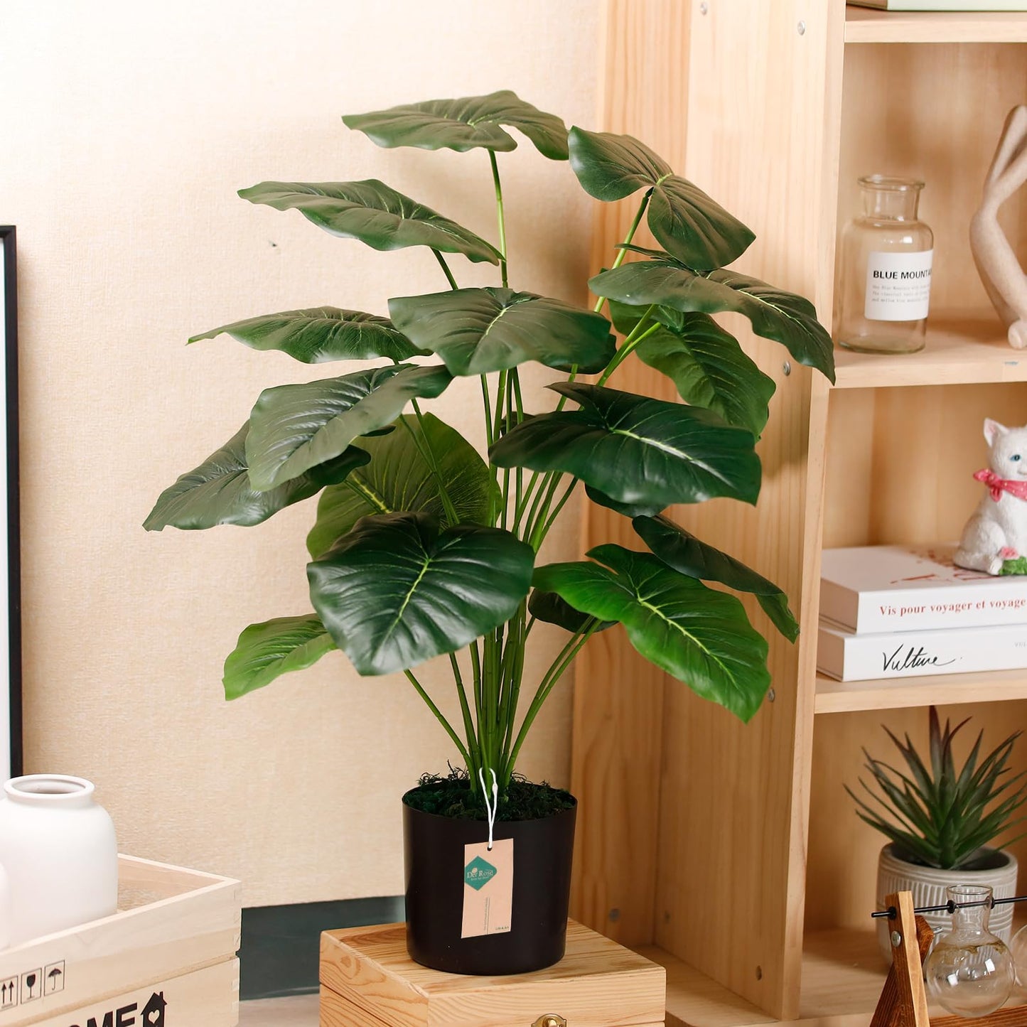Der Rose 28'' Fake Plants Large Artificial Tropical Faux Plants Indoor Tall for Room Home Bathroom Farmhouse Outdoor Decor