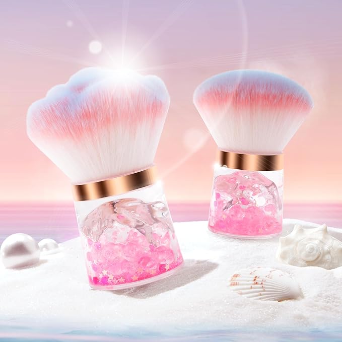 ANGNYA Nail Dust Brush, Round Nail Art Dust Powder Remover Brush