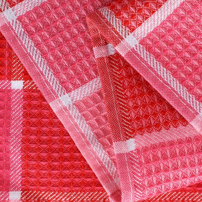 Bright Large Kitchen Towels, 16 Inch x 26 Inch Buffalo Check Dish Towels