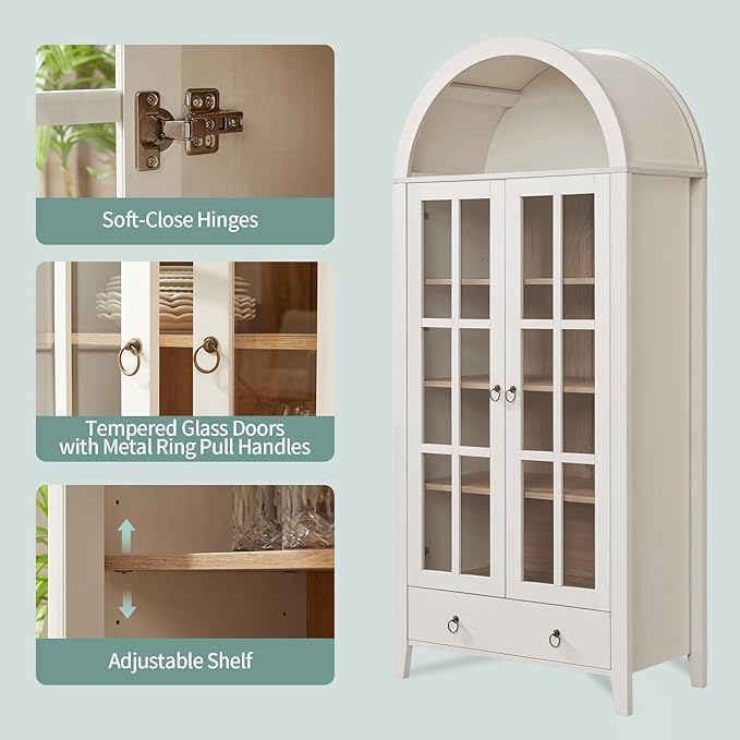 RowyPoey Farmhouse Arched Cabinet