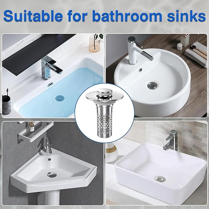 Sink Stopper Hair Catcher, Pop-up Sink Drain Strainer
