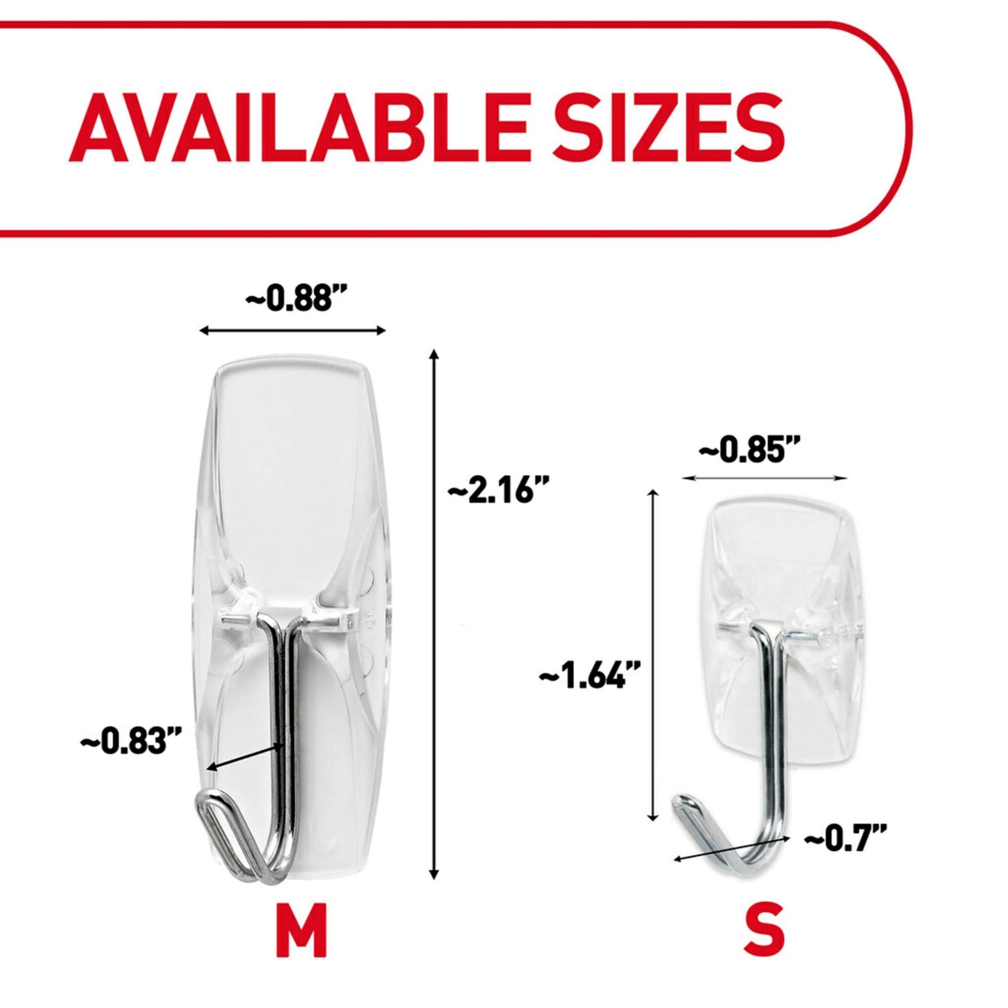 Command Medium Clear Wire Toggle Hooks, 6 Wall Hook and 8 Strips, Damage-Free Hanging with Adhesive, Great for Hanging, Organization, and Storage, Holds up to 2 lb