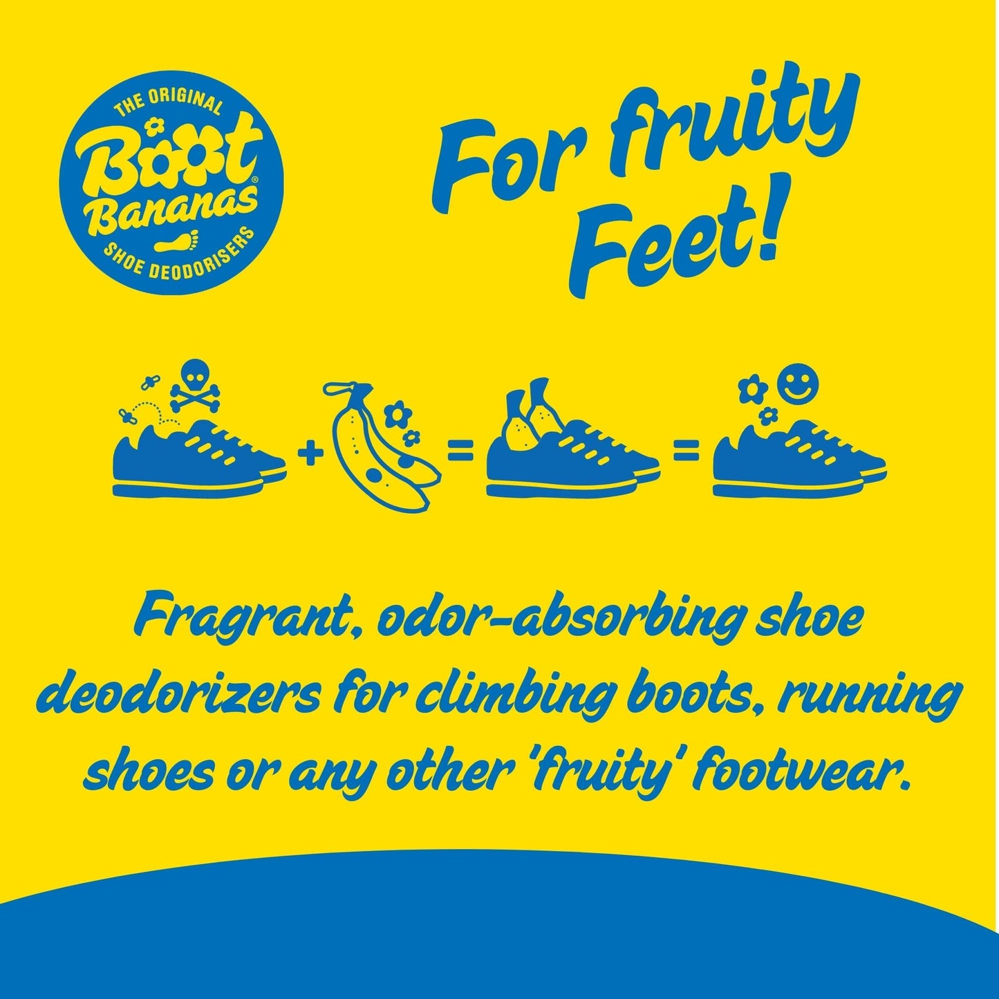 Boot Bananas Original Shoe Deodorisers – Trainer Freshener & Boots Odour Eliminator, Shoe Air Freshener & Smell Remover – Reusable, Eco-Conscious, 6-12 months Long-Lasting trainer deodoriser – 1 Pair