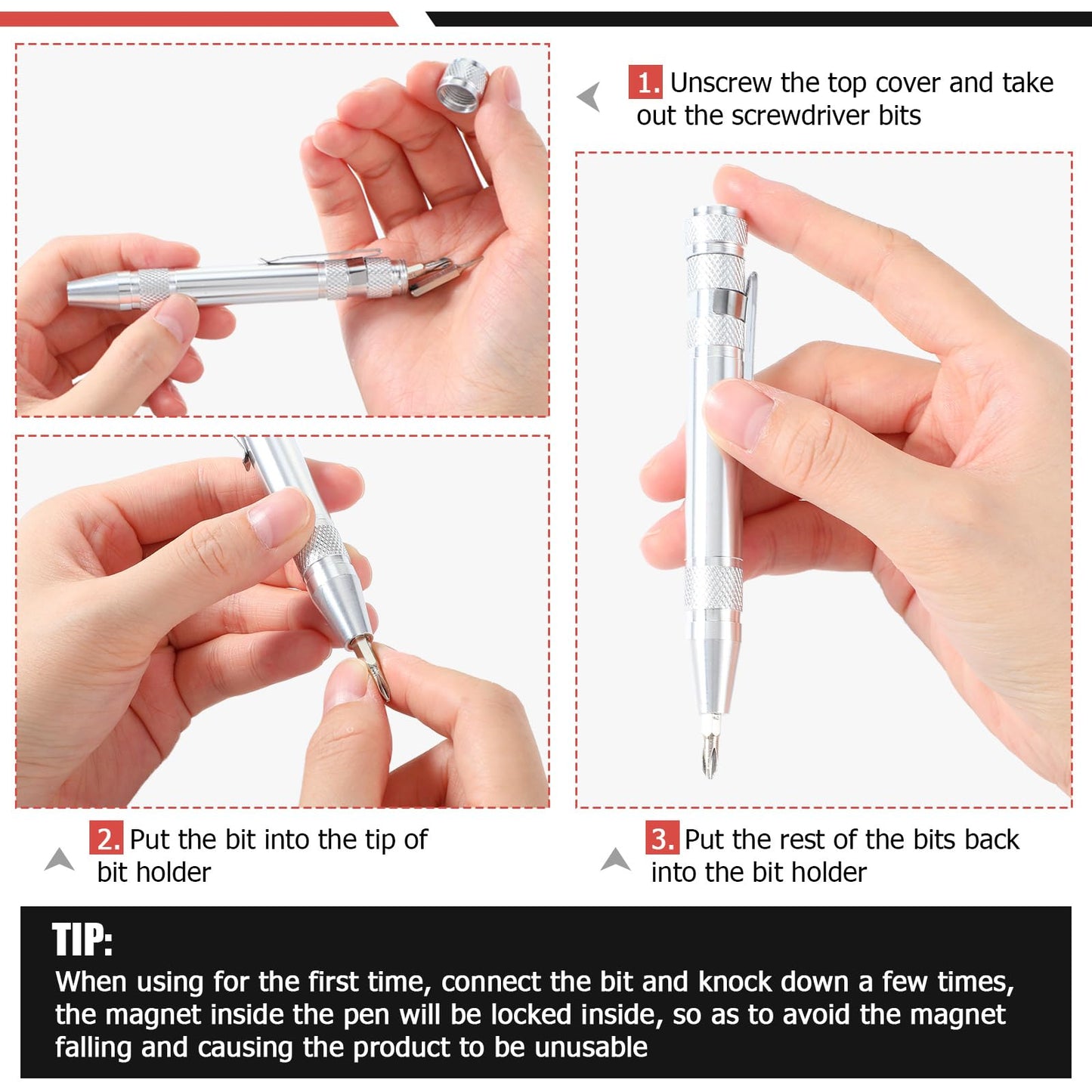 Mudder Pen Screwdriver Gifts Multitool Handy Tool 8 in 1 Magnetic Pocket Screwdriver Precision Function for Mini Gadgets(36 Pieces)