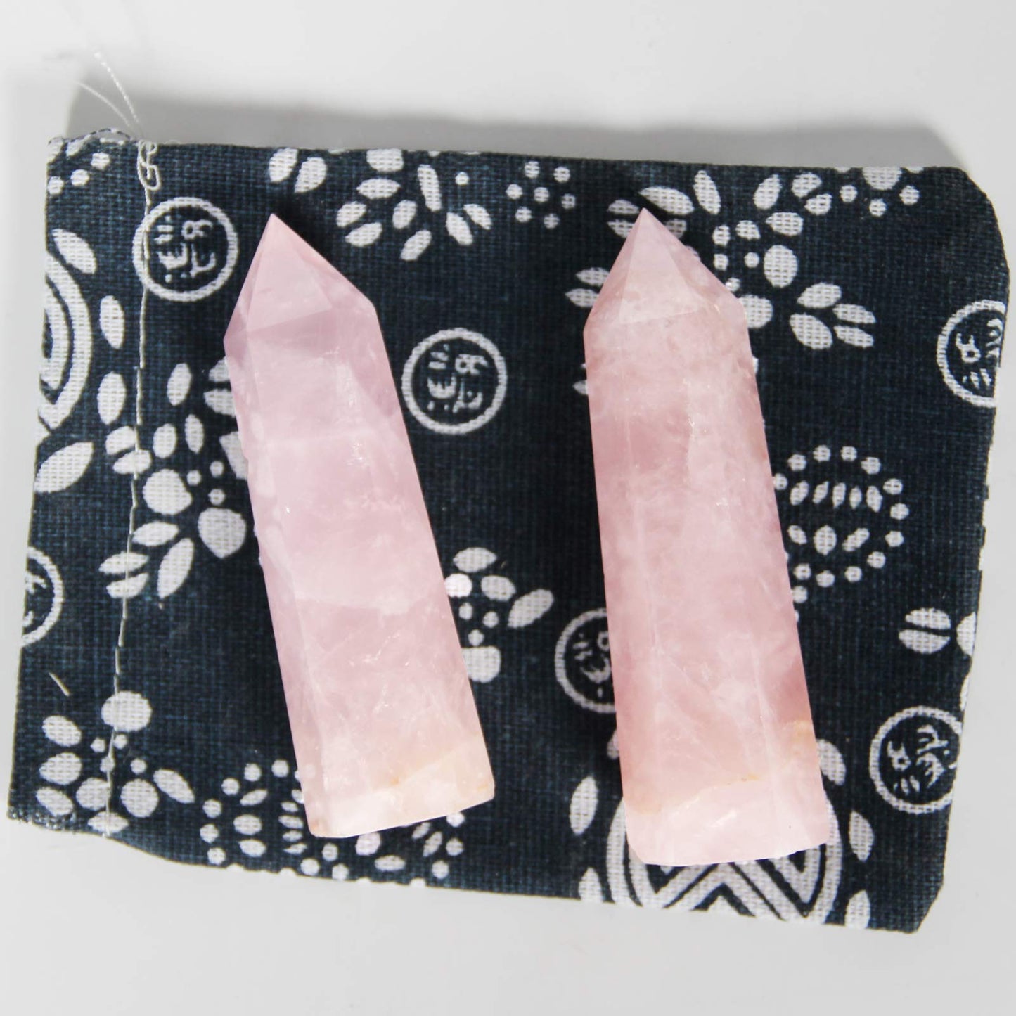 3.1''-3.5'' Rose Quartz Crystal Wand 2 PCS, Rose Quartz Crystal and Healing Stones, Gift Box Packaging