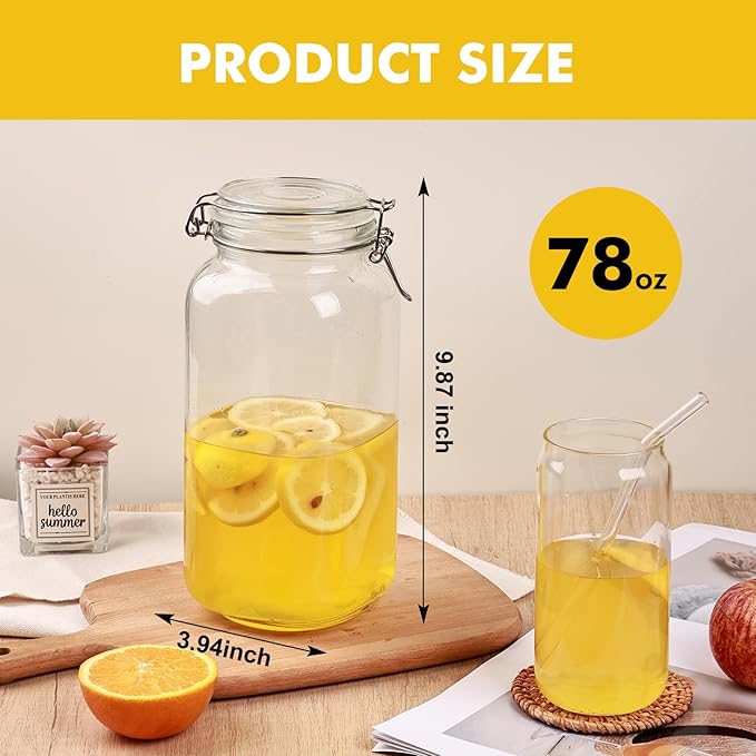 Liuruiyu 78oz Glass Food Storage Jars
