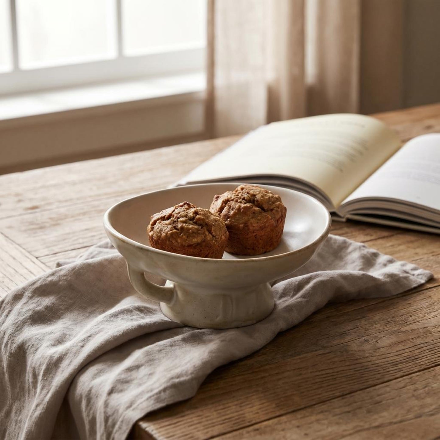 Creative Co-Op Stoneware Bowl w Reactive Glaze, White